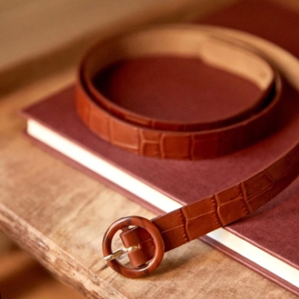 Sezane Maud Belt Camel Croco 85